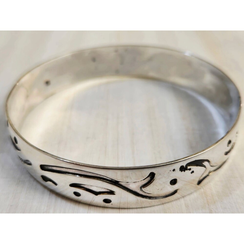 Vintage 925 Sterling Silver Bangle Bracelet Israel Signed 22.52g